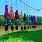 Glass Wind Chimes Made from Pyramid Shaped Bottles