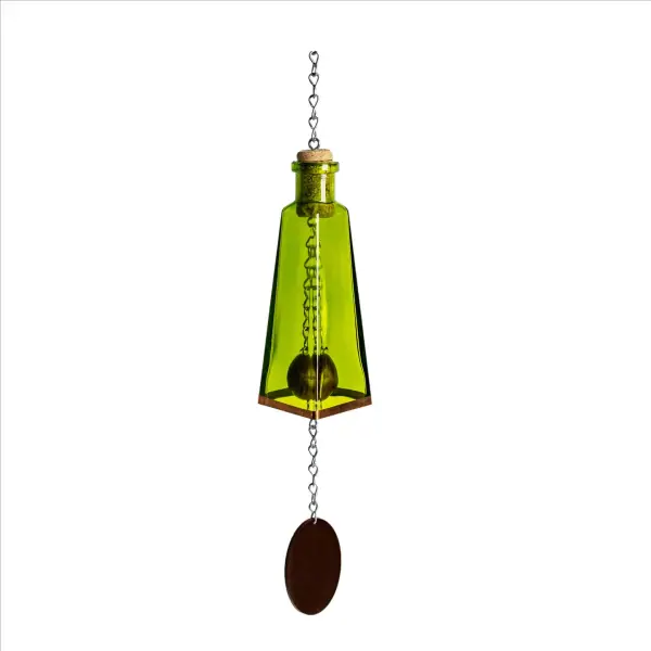 Glass Wind Chimes Made from Pyramid Shaped Bottles