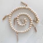4ft Wood Bead Garland with Clothes Pins