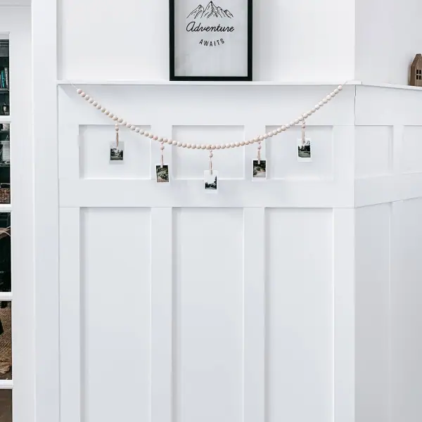 4ft Wood Bead Garland with Clothes Pins