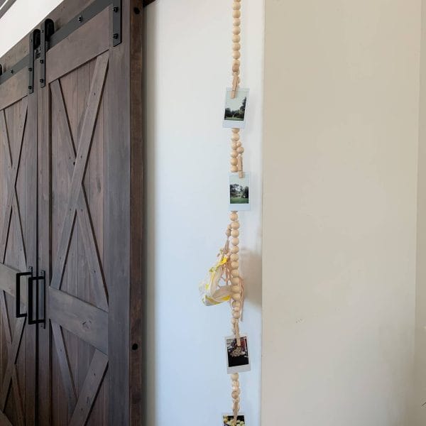 4ft Wood Bead Garland with Clothes Pins