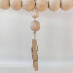 4ft Wood Bead Garland with Clothes Pins