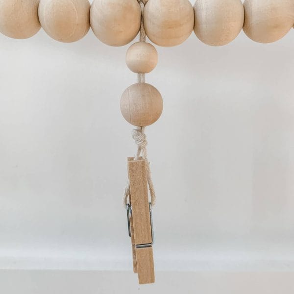 4ft Wood Bead Garland with Clothes Pins