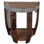 Wine Barrel Head Round Table Half with Stave Legs