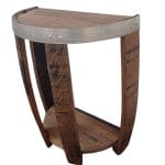 Wine Barrel Head Round Table Half with Stave Legs