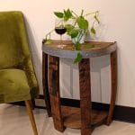 Wine Barrel Head Round Table Half