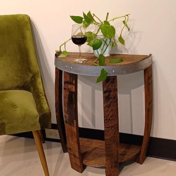Wine Barrel Head Round Table Half