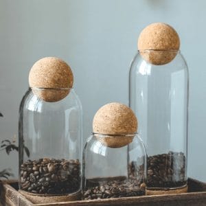 Glass Storage Jar with Cork Lid Ball