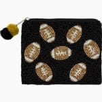 Football beaded coin purse