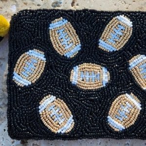 Football beaded coin purse