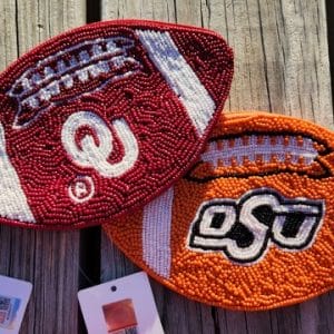 collegiate football coin purse OU/OSU