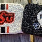 beaded credit card pouch OU/OSU