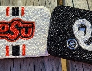 beaded credit card pouch OU/OSU