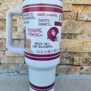 40 OZ Tumbler with Handle - Oklahoma University