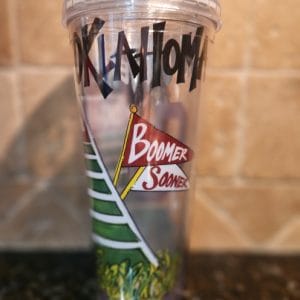 22 oz Tumbler with Straw - Oklahoma University