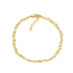 TRIPLE CHAIN ANKLET - K33002Y,W