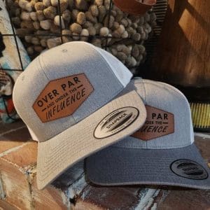 Adult Over Par Under the Influence Patch Snapback Hat GRAY-WHITE CHESNUTT